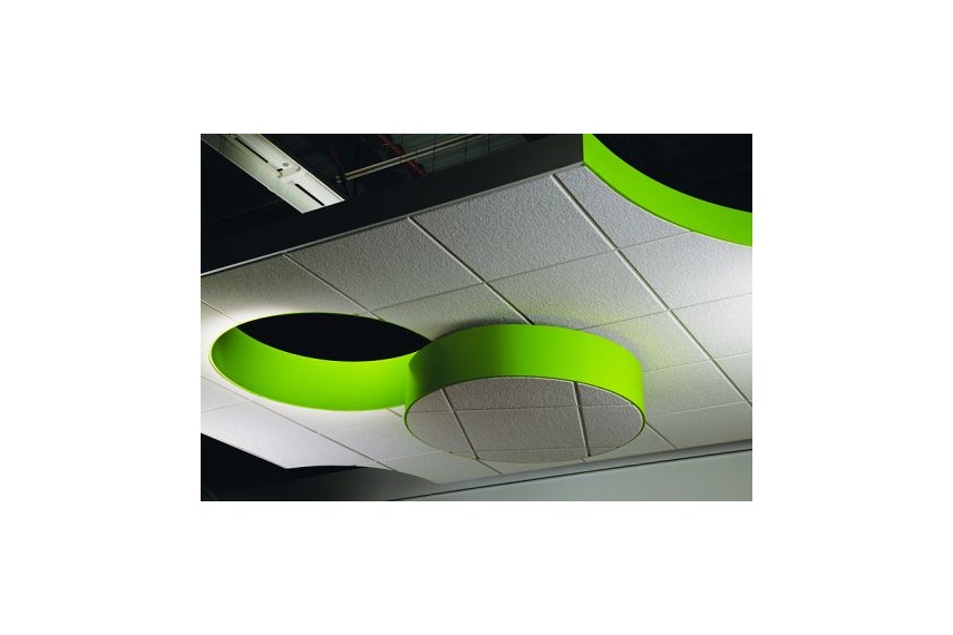 Compässo suspension trim creates free form island ceilings that provide visual impact