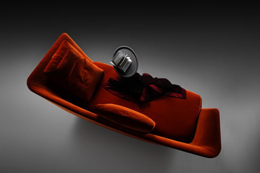 The Zeus sofa features down-filled cushions.
