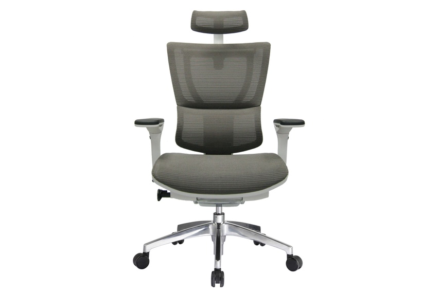 The iOO chair with grey frame and black mesh
