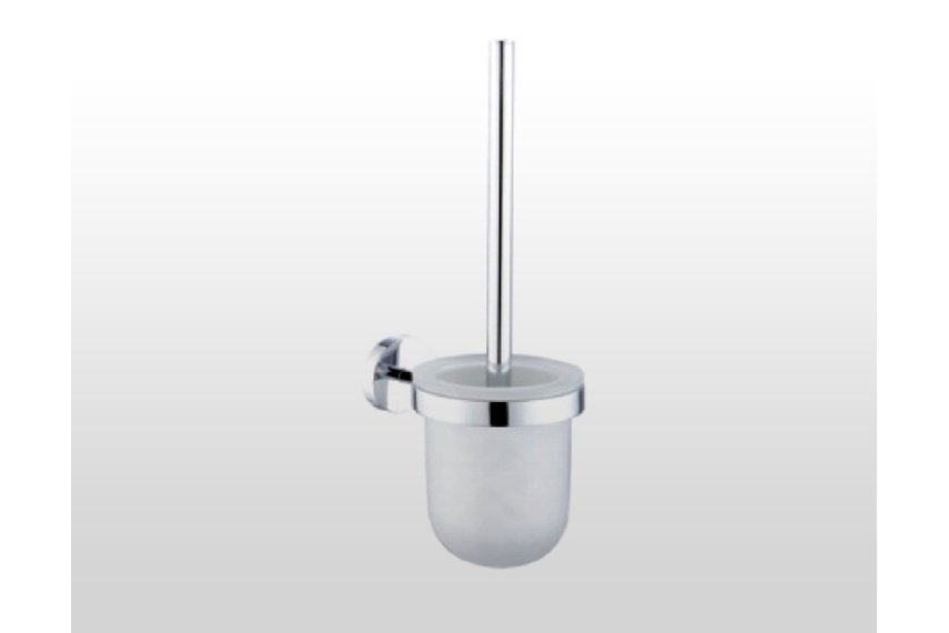Hotel wall mount toilet brush and holder