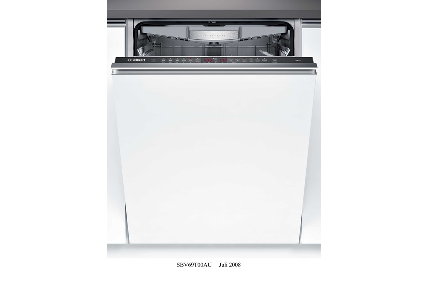 Stainless steel fully integrated dishwasher.