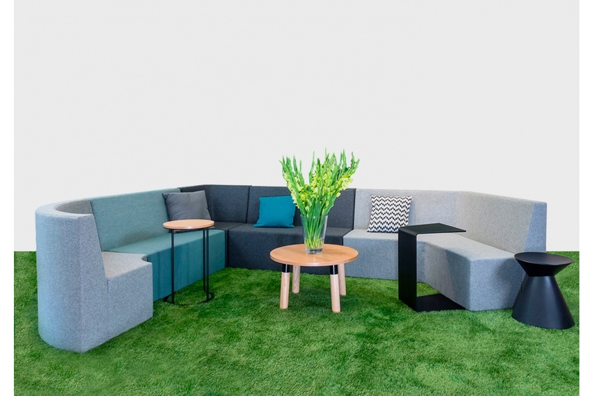 Modulo is upholstered in fabric or leather, and there are eight modules to choose from.