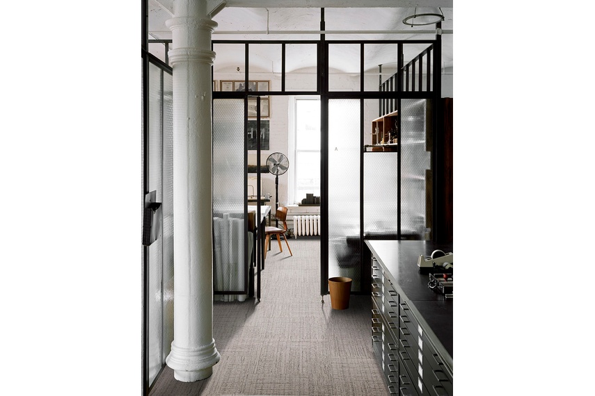 Striation carpet tile.