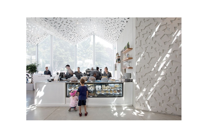 Alpha Interiors worked closely with the Architect to develop, produce and install the unique acoustic ceiling panels