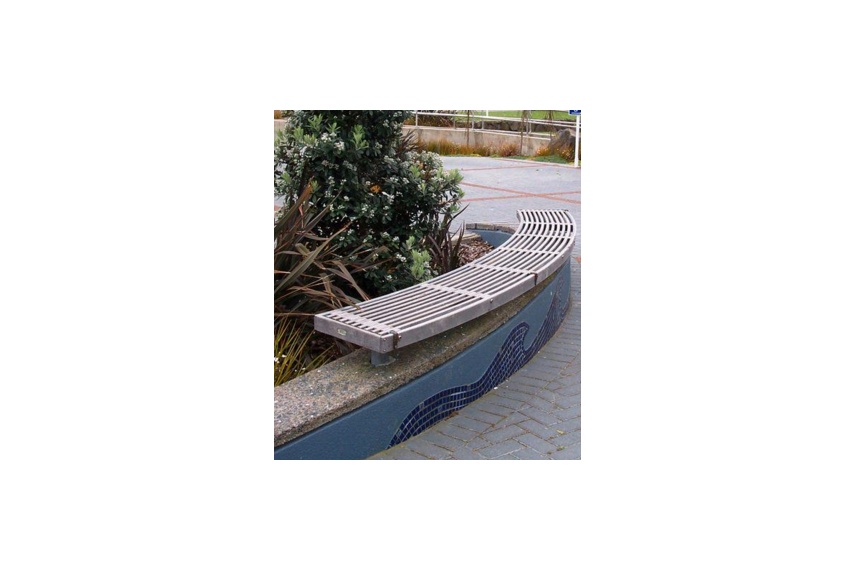 Street Furniture's curved timber bench.