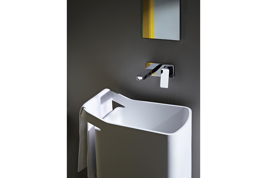 Jingle wall-mounted basin mixer.