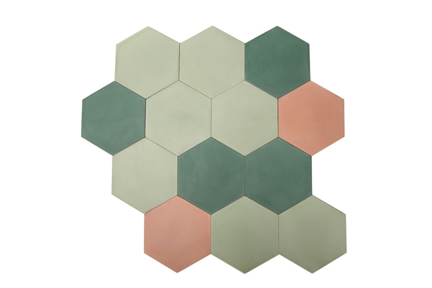 Tile size is 20 x 23cm and thickness is 13mm.