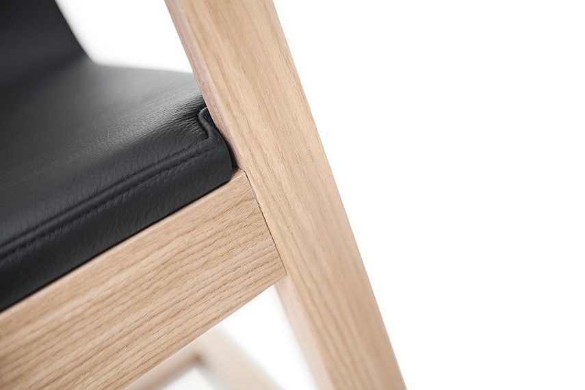 Detail of upholstered Mojo chair.