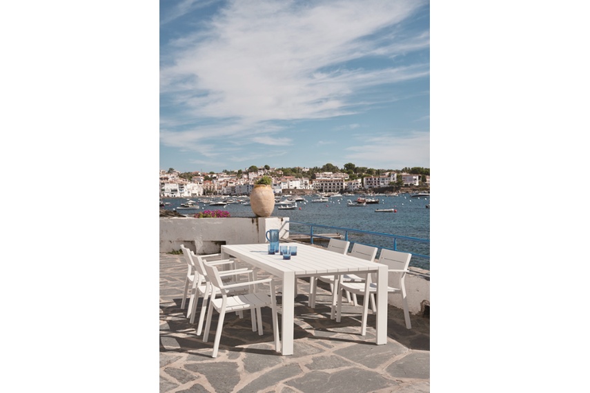 Miami outdoor extending dining table 198-305x104 aluminum