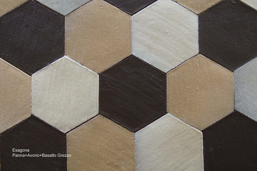 Hexagonal shape.