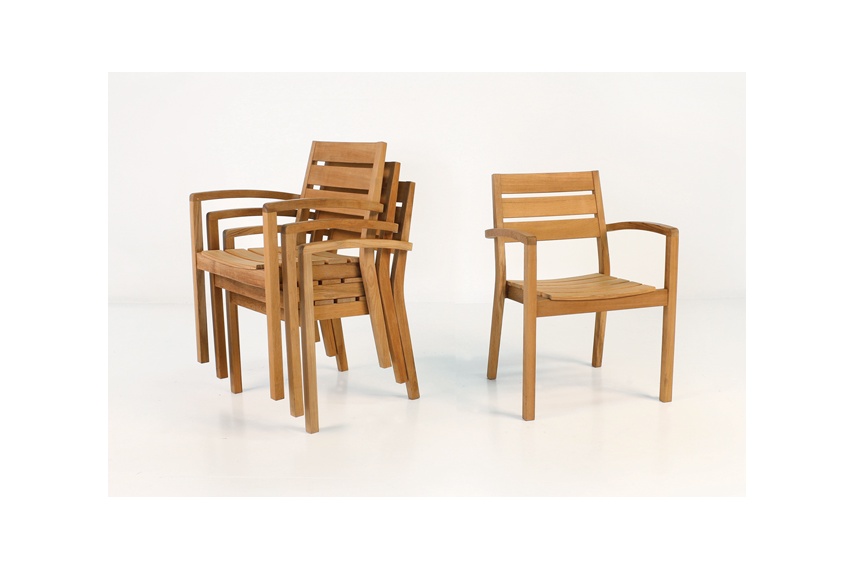 Horizon A-Grade teak stacking armchair