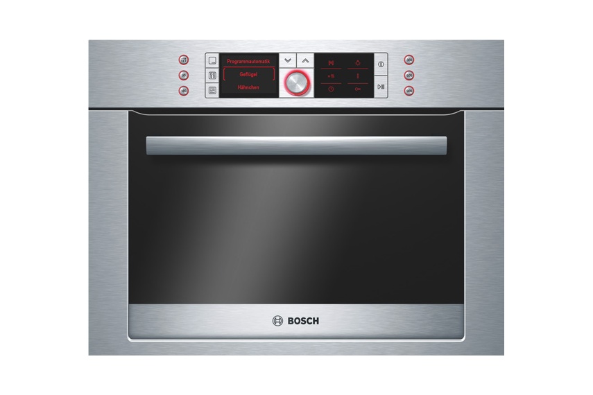 Stainless steel 60cm built-in combination microwave.