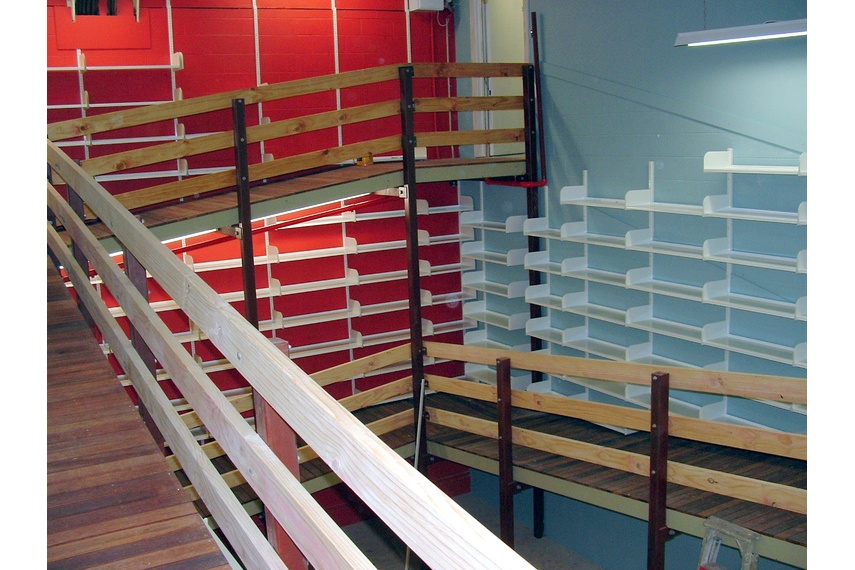 Wall channel shelving.