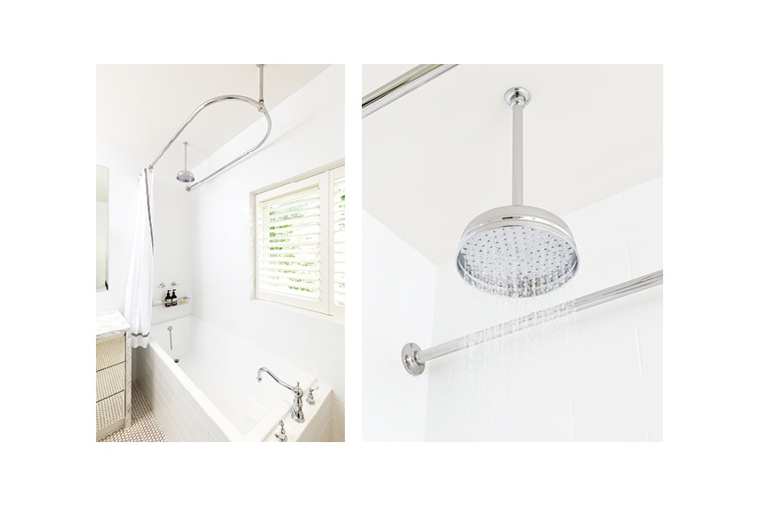 Perrin & Rowe offer shower roses on both ceiling shower arms and wall shower arms