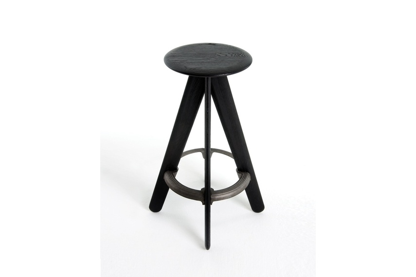 The Slab stool is available in black or natural