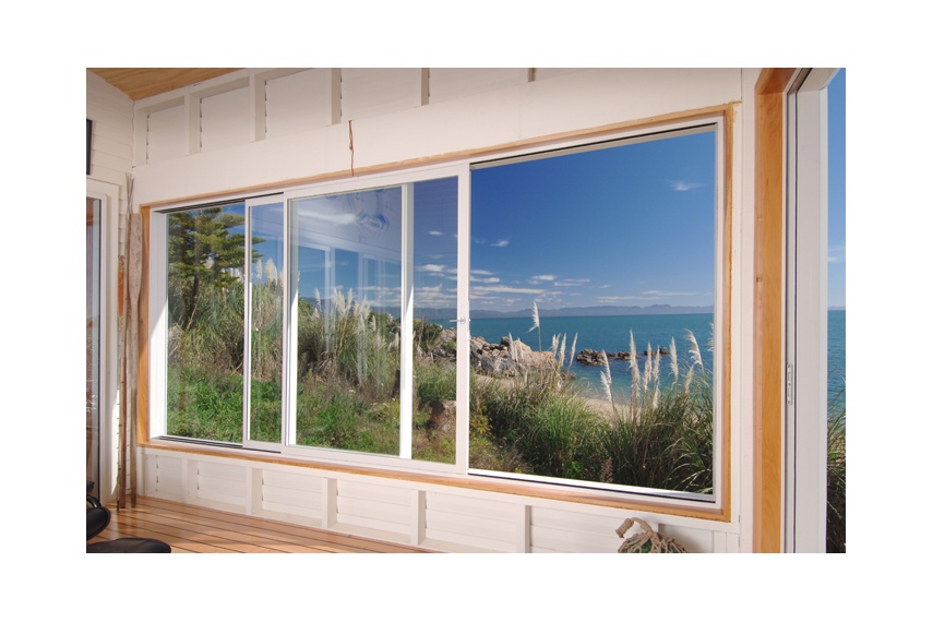 Slidings windows are available with a track that allows the panels to slide past eachother