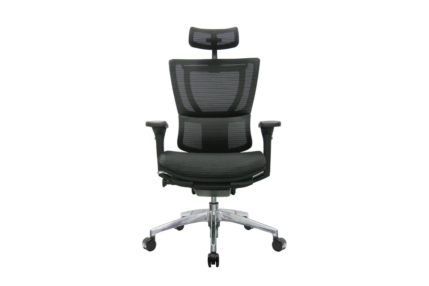 The iOO chair with black frame and headrest