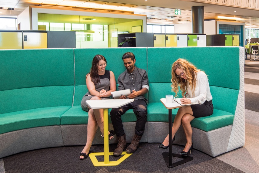 Huddle modular soft seating with Play table.