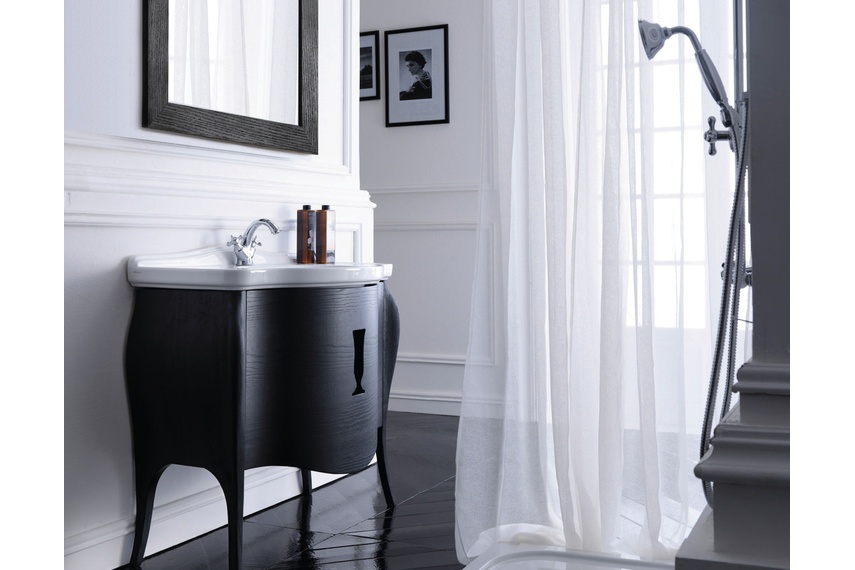 Retro Nouveau Bathroom Collection By Robertson Bathware Selector Retro Nouveau Basin And Dark Oak Vanity